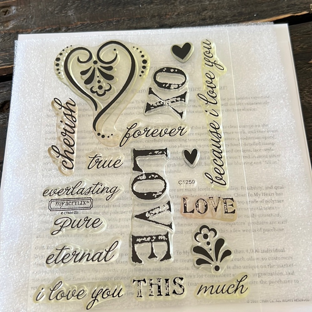 Close to my heart my acrylix stamp set-Because I love you